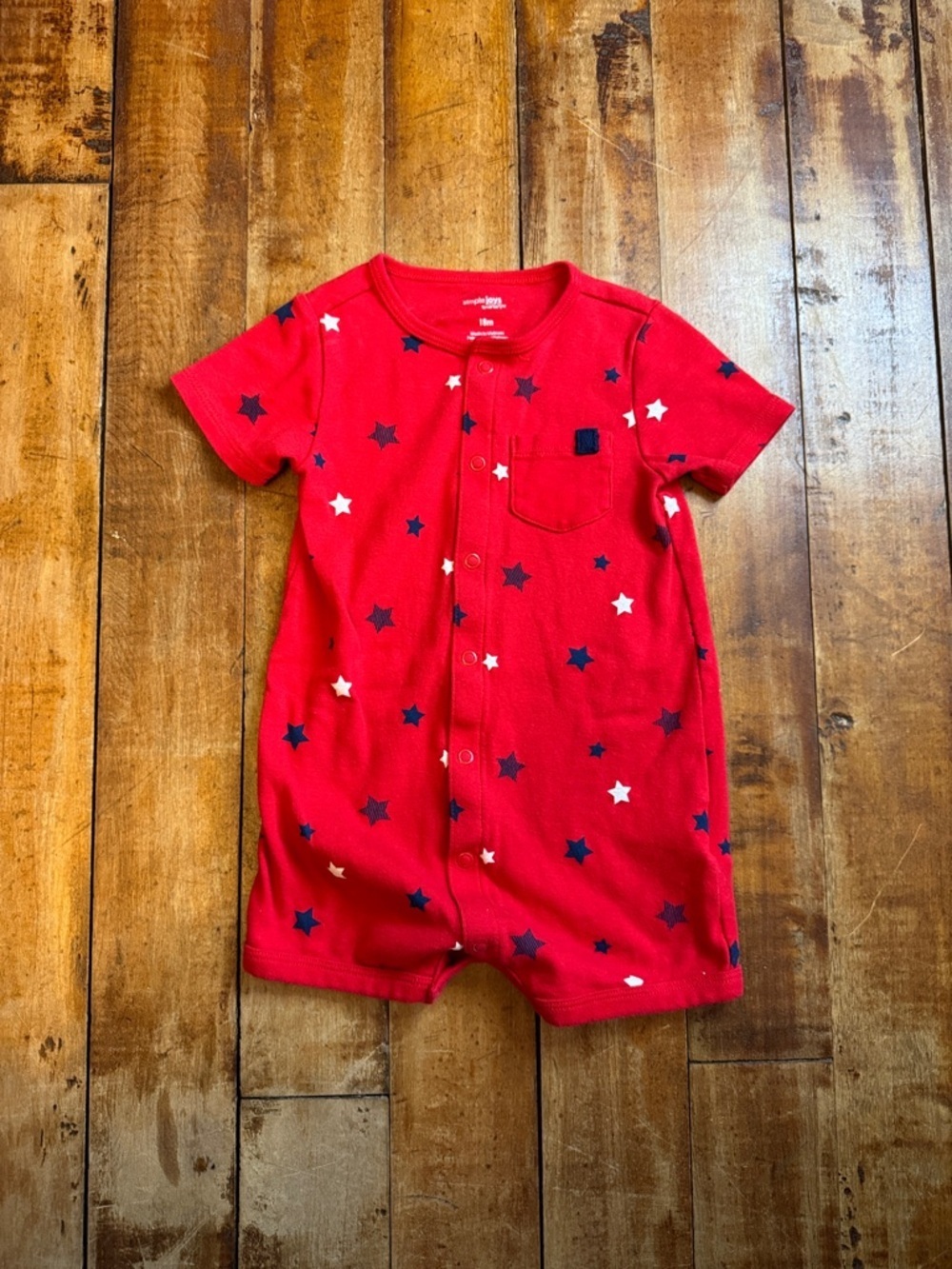 Carters romper Star Print 18 months red white blue Fourth of July outfit cotton